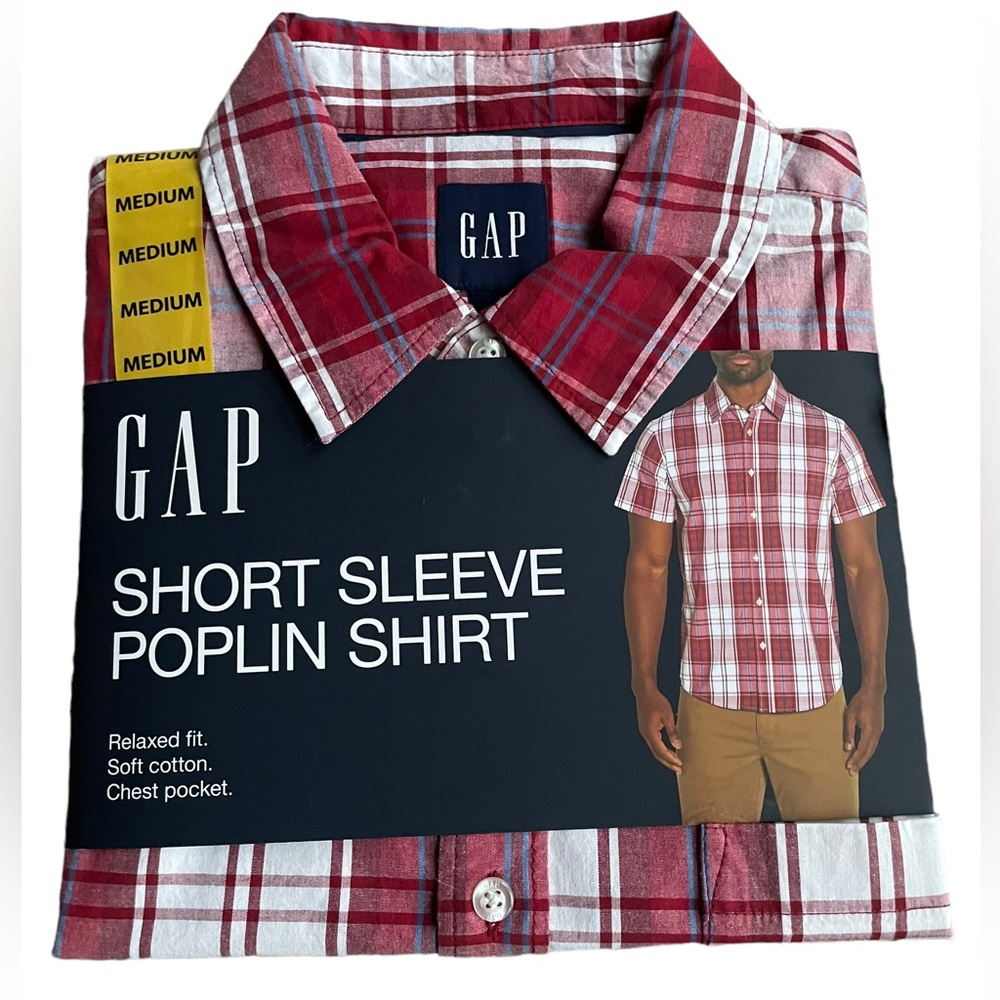 NWT Gap Brookside Plaid Scooter Short Sleeve Poplin Shirt
